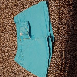 DG2 by Diane Gilman size 14 turquoise denim shorts